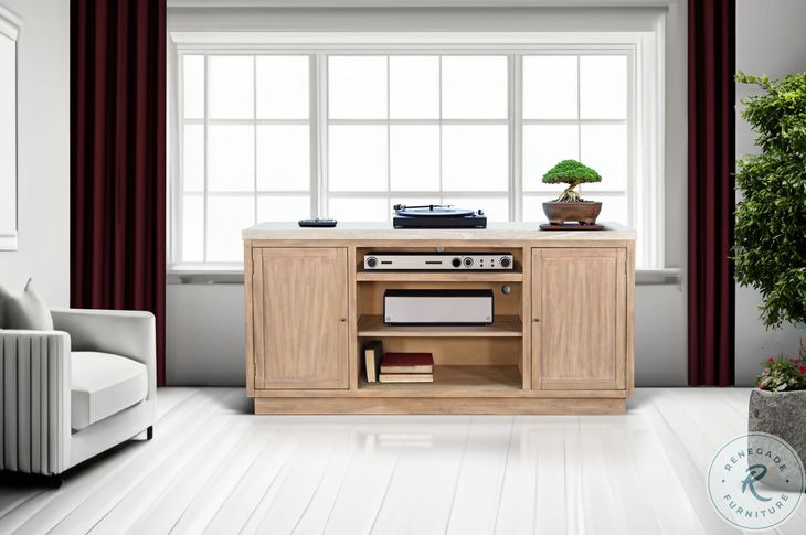 Maple Haze Light Gray 78" Media Console with Fireplace