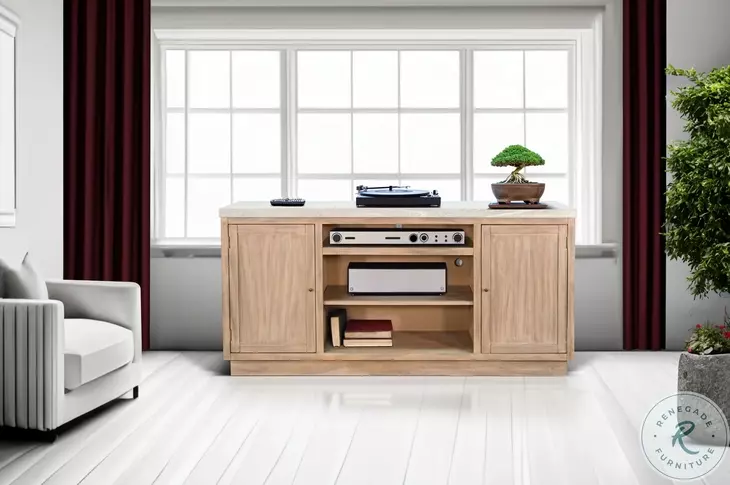 Maple Haze Light Gray 78" Media Console with Fireplace