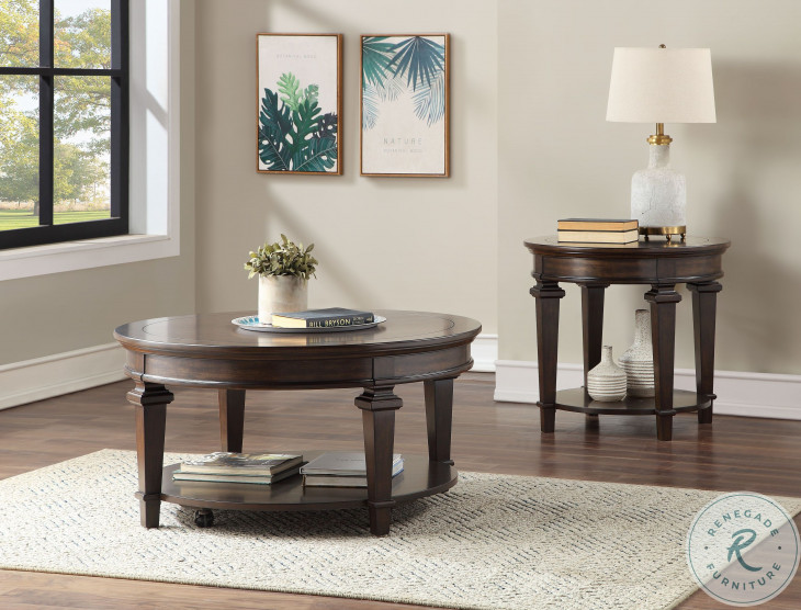 Tobias Espresso Round End Table From Homelegance | Coleman Furniture