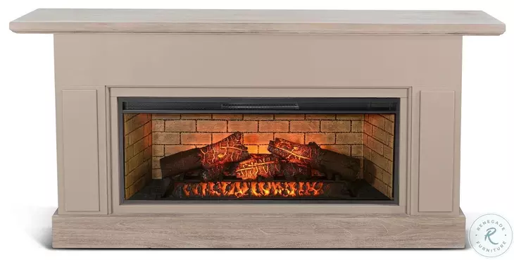 Sagewyn Wheat Pavestone 72" Media Console with Log Fireplace Insert