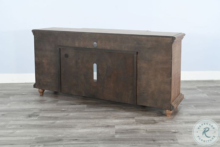 Emberwood Elegance Natural 72" Media Console with Electric Fireplace