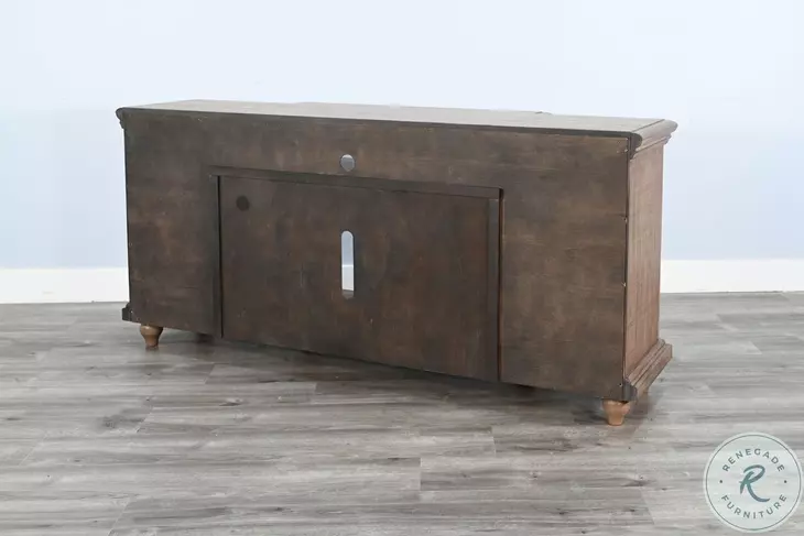 Emberwood Elegance Natural 72" Media Console with Electric Fireplace