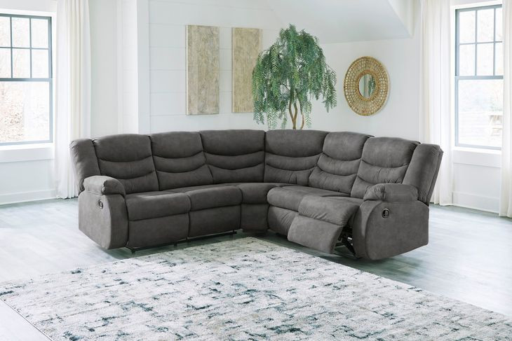 Partymate Slate 2 Piece Modular Reclining Sectional