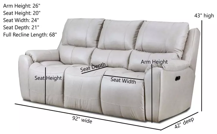 Westchester Platinum 92" Double Power Reclining Sofa with Power Headrest and USB Charging