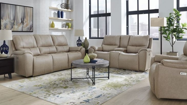 Westchester Platinum 81" Power Reclining Loveseat with Storage and USB Charging