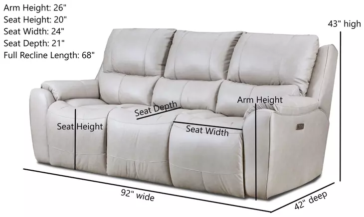 Westchester True Grit Platinum Power Reclining Zero Gravity 92" Sofa with Power Headrest