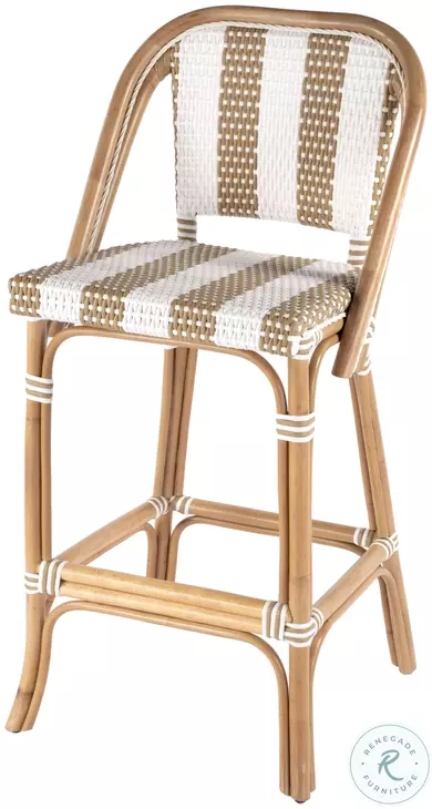 Lila Beige and White Bar Stool