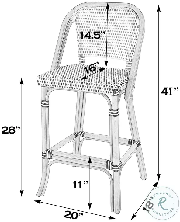 Lila Beige and White Bar Stool