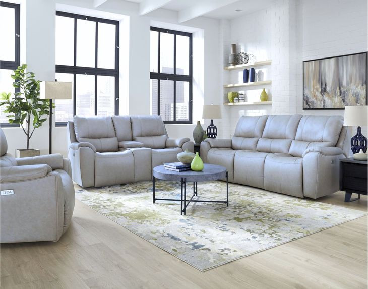 Westchester Platinum Power Reclining Living Room Set with USB Charging