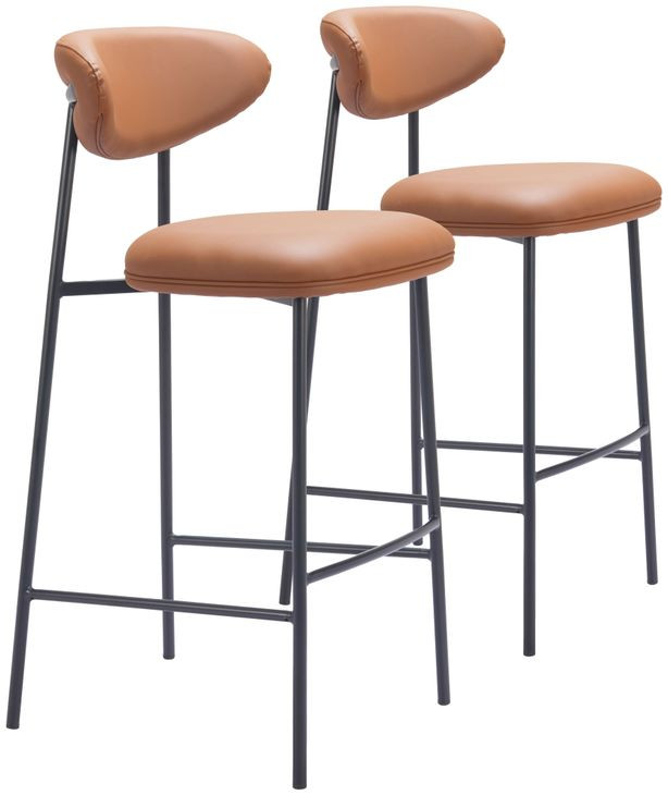 Rorun Brown Bar Stool Set Of 2