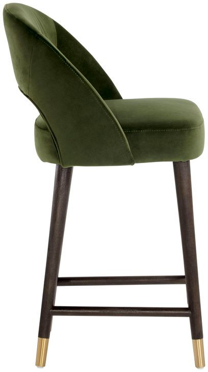 Nyssa Moss Green Upholstered Counter Height Stool