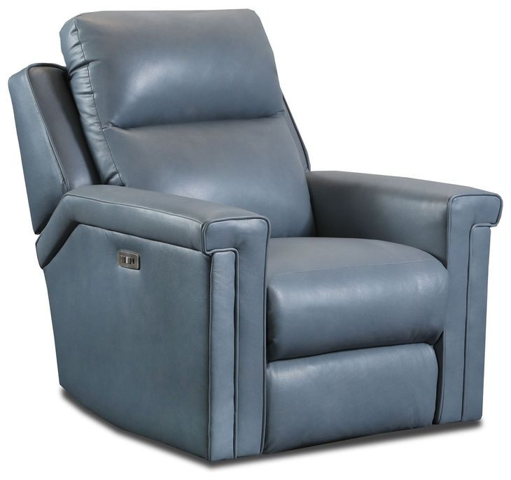 Madison Ash Leather Rocker Power Recliner with USB Charging