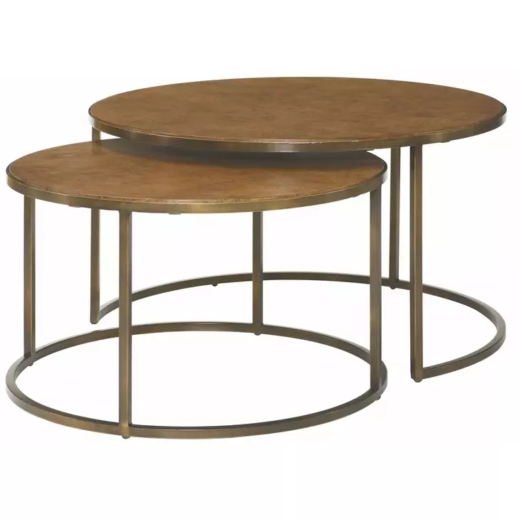Soho Khaki Travertine Round Cocktail Table