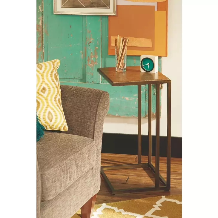 Soho Khaki Travertine Accent Table