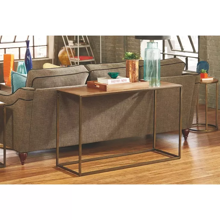 Soho Khaki Travertine Sofa Table
