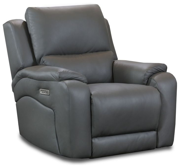Brookfield Pewter Leather Triple Power Rocker Recliner with USB Charging