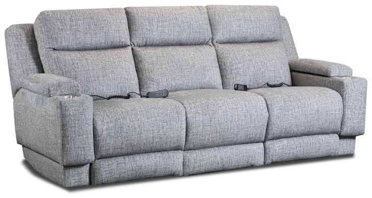 Belmont Charcoal 91" Zero Gravity Triple Power Reclining Sofa with Drop Down Table and USB Charging