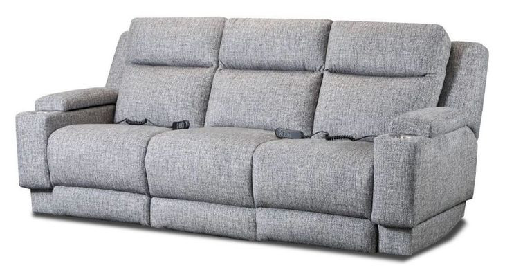 Belmont Charcoal 91" Zero Gravity Triple Power Reclining Sofa with Drop Down Table and USB Charging
