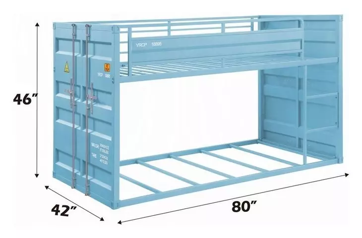 Cargo Aqua Twin Over Twin Bunk Bed