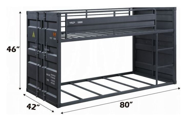 Cargo Gunmetal Twin Over Twin Bunk Bed