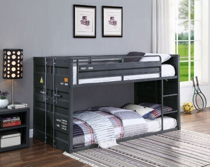Cargo Gunmetal Twin Over Twin Bunk Bed
