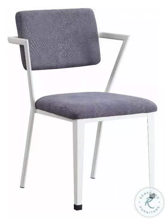 Cargo Gray Fabric and White Office Chair