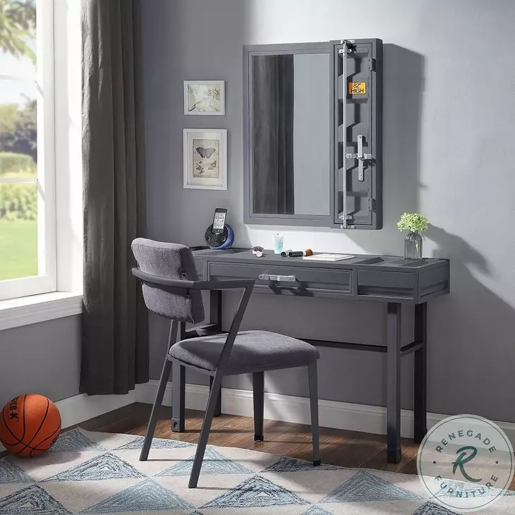 Cargo Gray Fabric and Gunmetal Office Chair