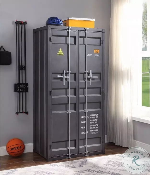 Cargo Gunmetal 2 Door Wardrobe