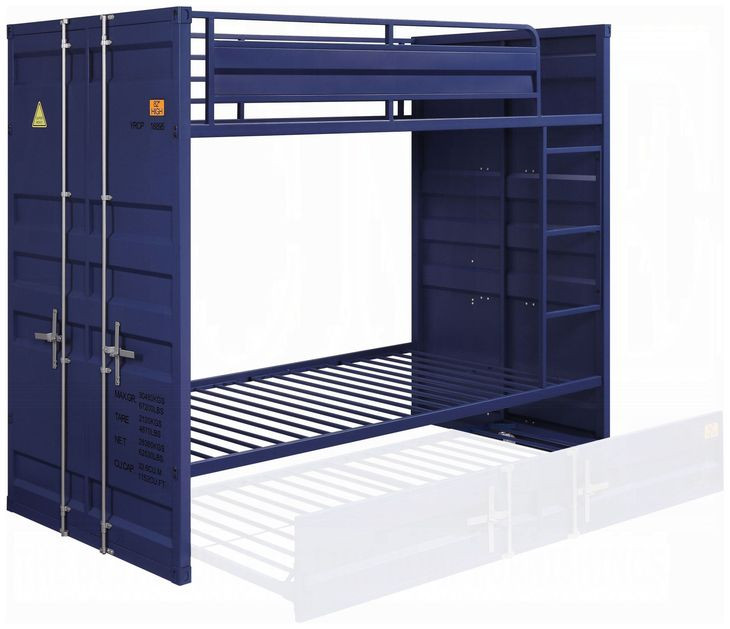 Cargo Blue Twin Over Twin Bunk Bed