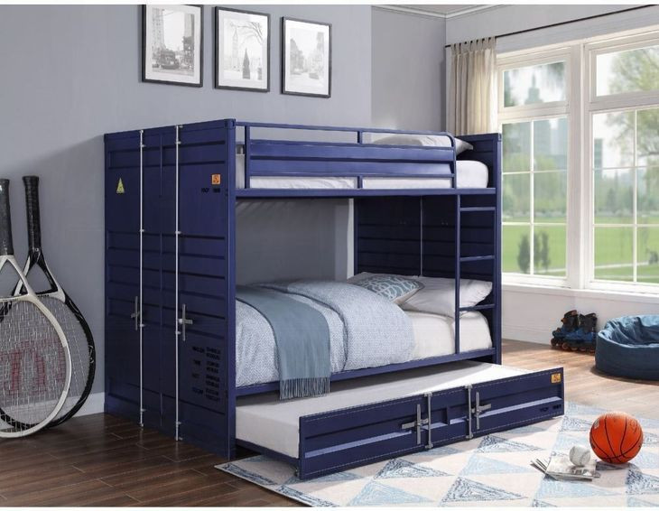 Cargo Blue Full Over Full Bunk Bed