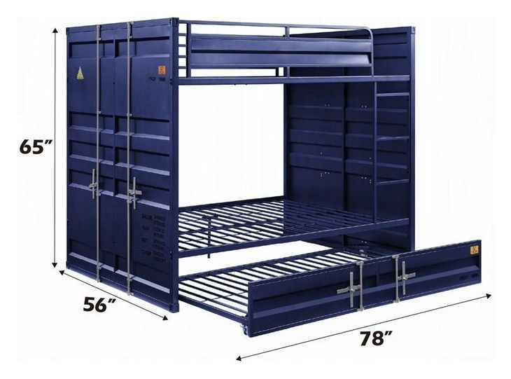 Cargo Blue Full Over Full Bunk Bed