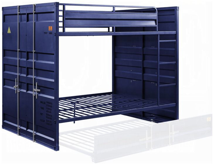 Cargo Blue Full Over Full Bunk Bed