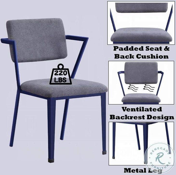 Cargo Gray Fabric and Blue Office Chair