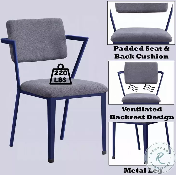 Cargo Gray Fabric and Blue Office Chair