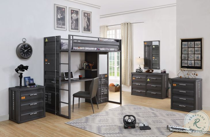 Cargo Gray Synthetic Leather and Gunmetal Chair