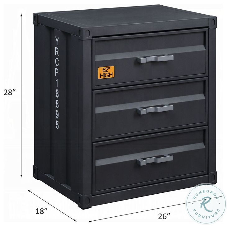 Cargo Gunmetal 3 Drawer Chest