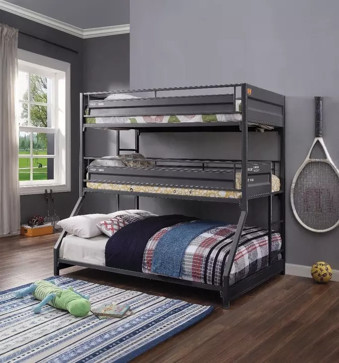 Cargo Gunmetal Double Twin Over Full Bunk Bed