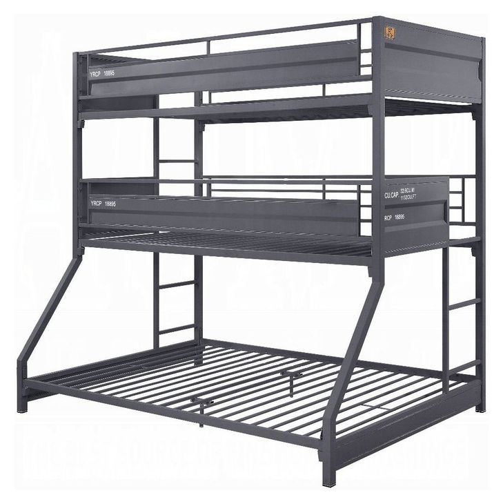 Cargo Gunmetal Double Twin Over Full Bunk Bed