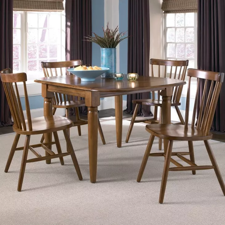 Creations Tobacco 5 Piece Extendable Drop Leaf Dining Set