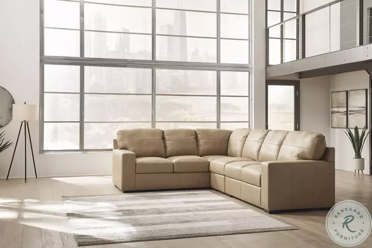 Bandon Toffee Leather 3 Piece RAF Sectional