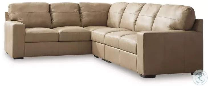 Bandon Toffee Leather 3 Piece RAF Sectional