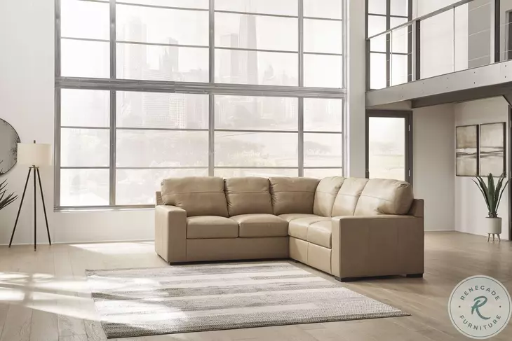 Bandon Toffee Leather 2 Piece RAF Sectional