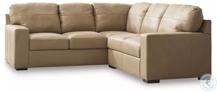 Bandon Toffee Leather 2 Piece RAF Sectional