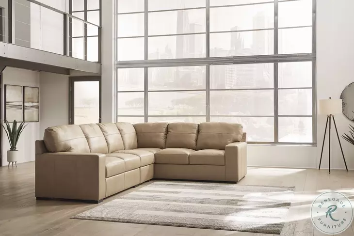 Bandon Toffee Leather 3 Piece LAF Sectional