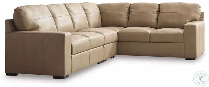 Bandon Toffee Leather 3 Piece LAF Sectional