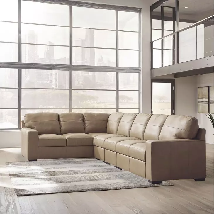 Bandon Toffee Leather 4 Piece RAF Sectional