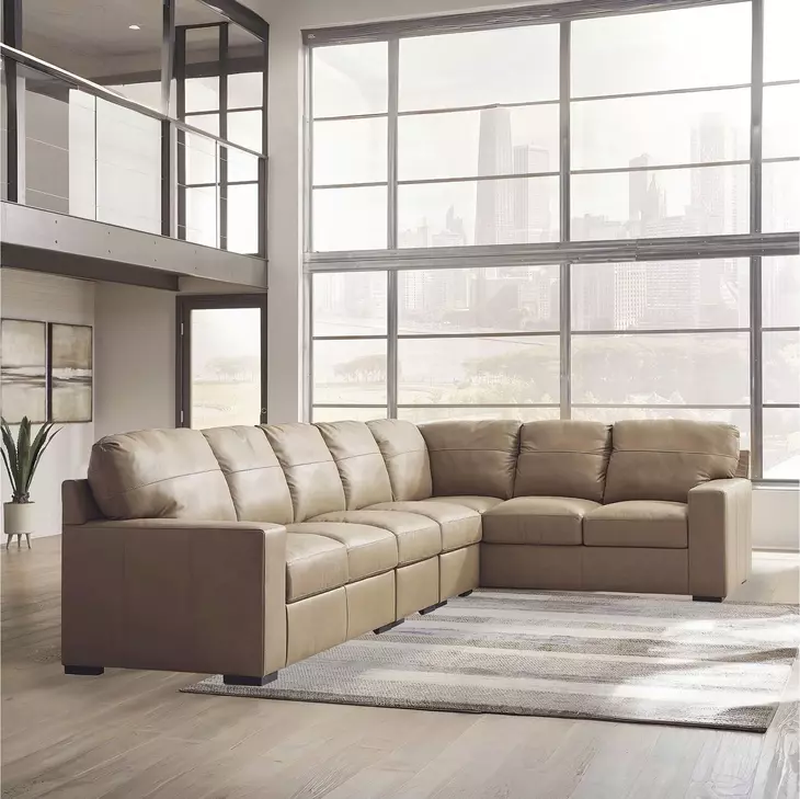 Bandon Toffee Leather 4 Piece LAF Sectional