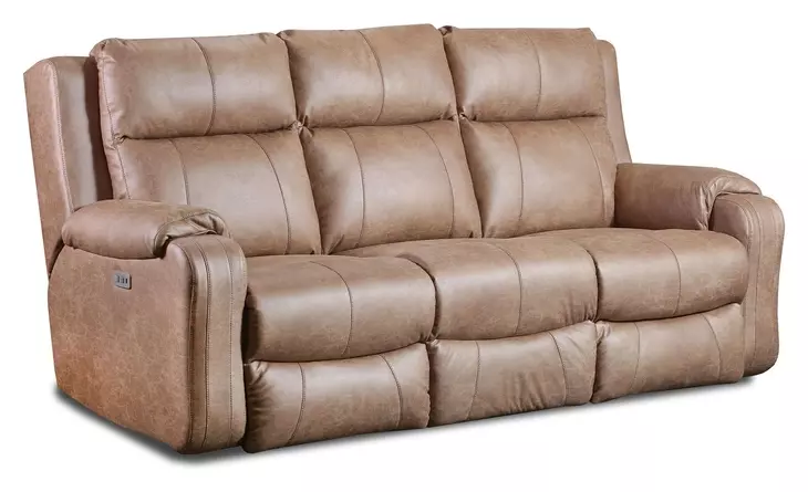 Contour Vintage Sand 83" Power Headrest Reclining Sofa with USB Charging