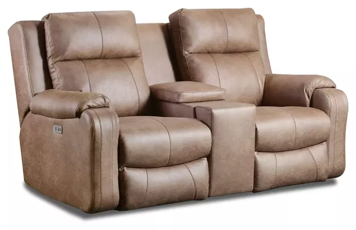 Contour Vintage Sand 74" Power Headrest Reclining Loveseat with USB Charging