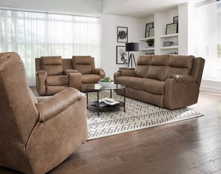 Contour Vintage Sand Rocker Power Headrest Rocker Recliner with USB